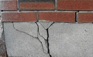 Concrete foundation with serious structural damage in Rochester, NY