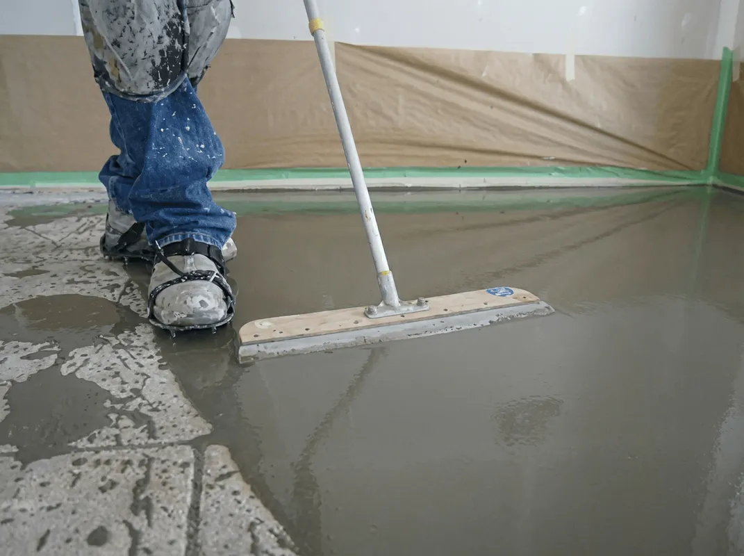 Uneven floor being professionally repaired in Rochester, NY